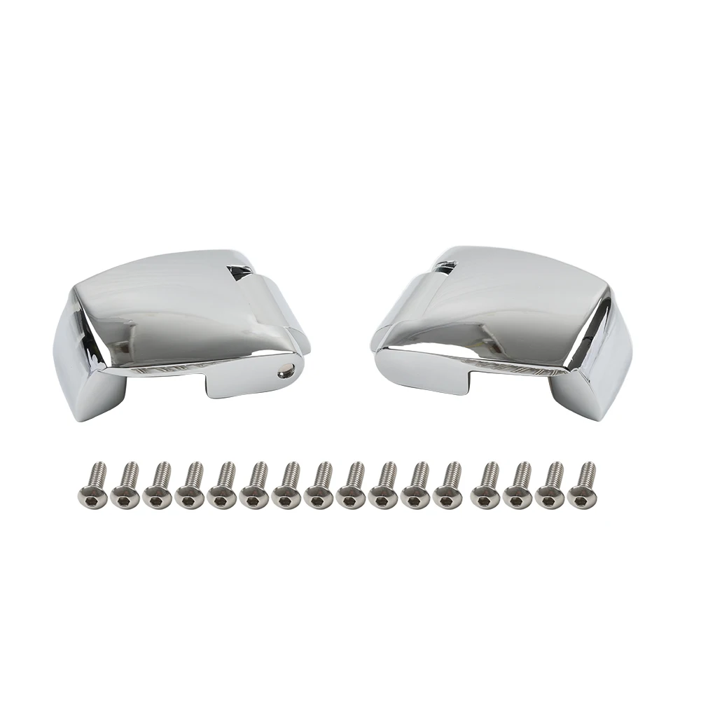 2Pcs Chrome Motorcycle Rear Pack Trunk Luggage Hinges Cover For Harley Touring CVO Road King 1988-2013 Aluminum