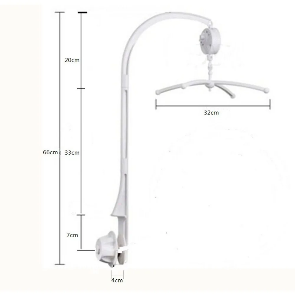 Campanello a vento con sonaglio per ninne nanne per bambini con rima per la cameretta 3 sezioni 66 cm Campana per culla Supporto universale per giocattoli per la decorazione della scuola materna