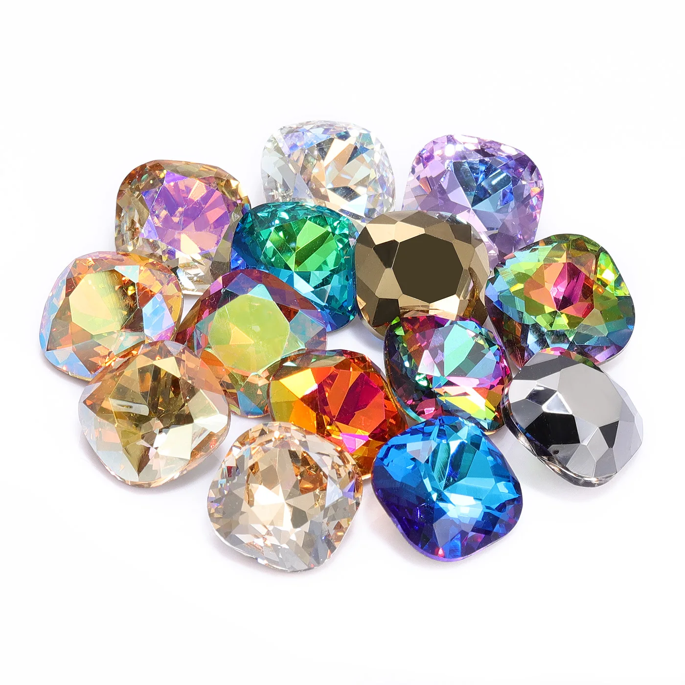 

Glass Stones Pointback Square Gem Crystal Rhinestones Beads For DIY Nail Art Glue On Rhinestone Clothing Accessories