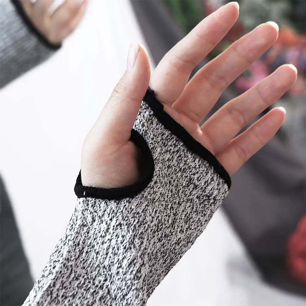 HPPE5 Grade Anti Cutting Arm Sleeve Multi-purpose Glass Factory Wear-resistant Arm Guard Anti Cutting Sleeve Thumb Hole Opening