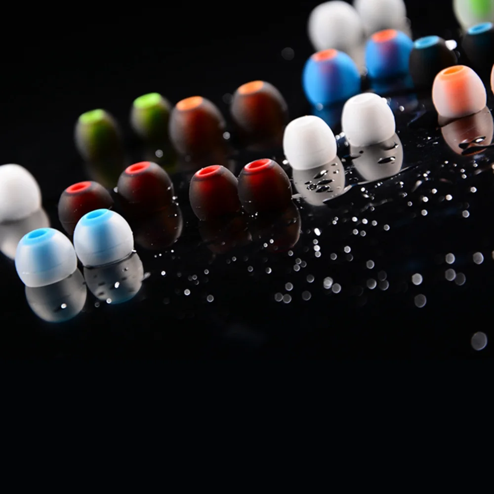 6 Pairs 12 PCS 3.8mm Soft Silicone In-Ear Earphone Covers Earbud Tips Earbuds Eartips Dual Color Ear Pads Cushion for Headphones image 2