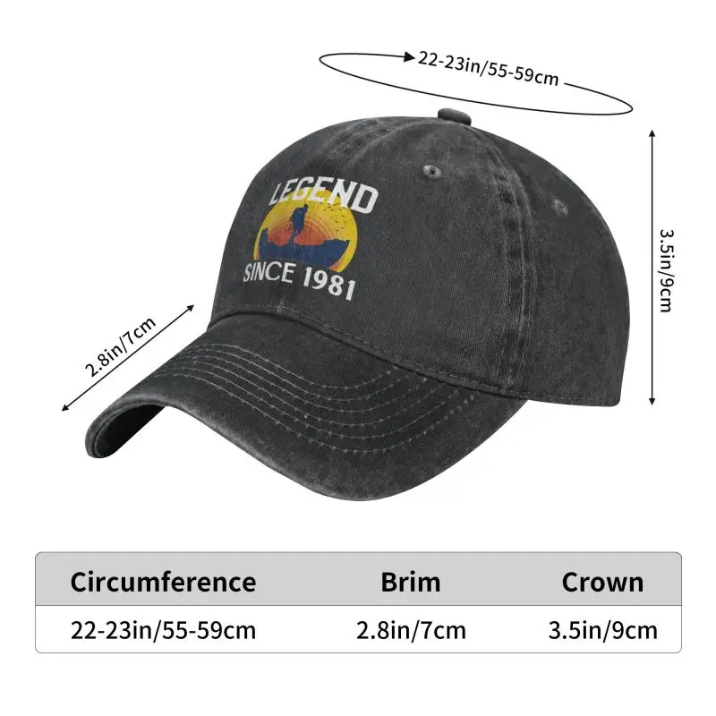 Classic Cotton Legend Since Born In 1981 43th Birthday Gifts Baseball Cap Women Men Breathable Dad Hat Outdoor