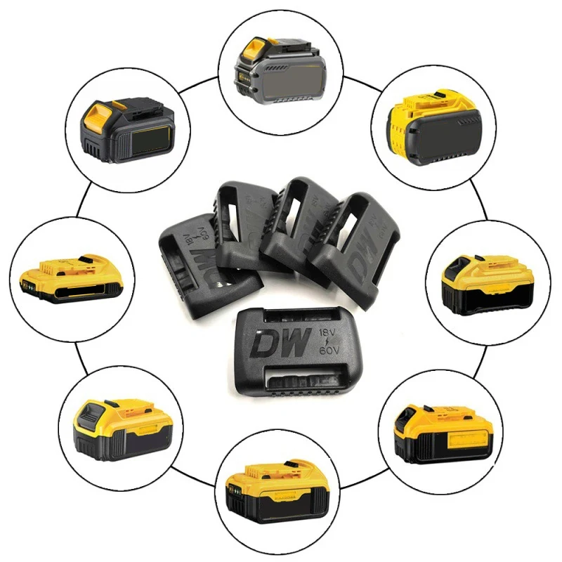 1/2/3pcs for Dewalt 18V 20V 60V Battery Holder Wall Storage Mounts Stander Mount Display Hanger Dock Battery Belt Buckle Yellow