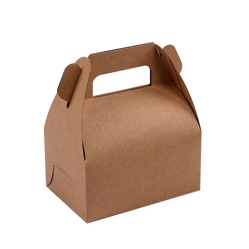 Customized productSmall Red Disposable Bento Cake Box Sandwich Takeaway Package Kraft Paper Box