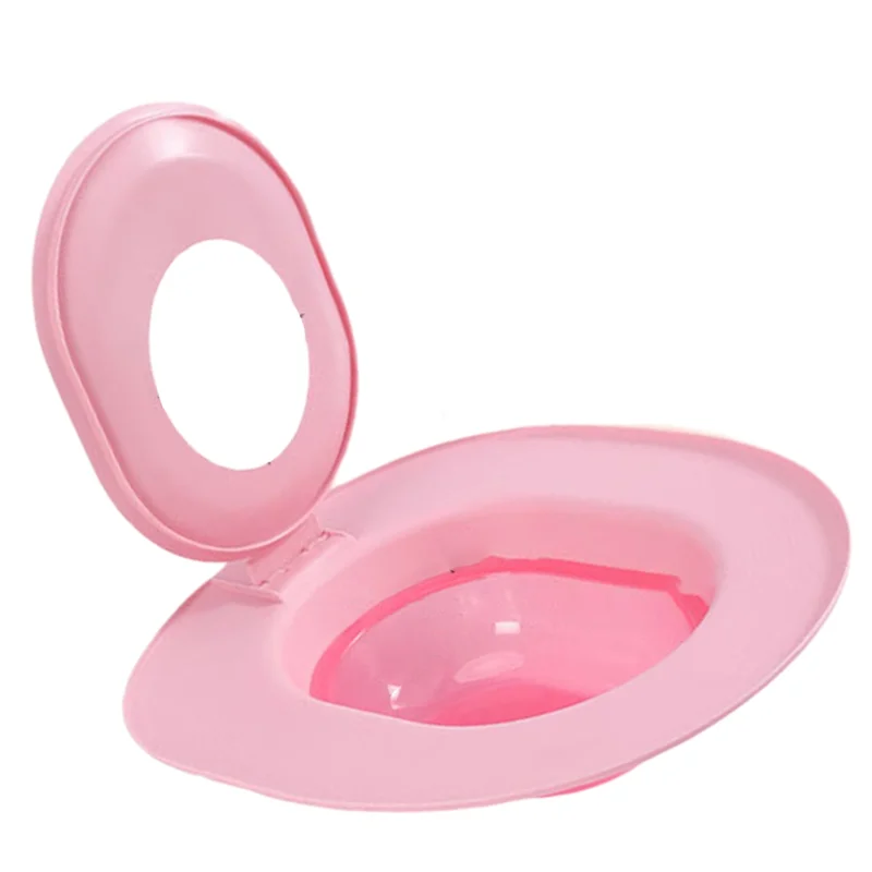 

Умное сиденье для приучения кошек к туалету с нескользящим овальным дизайном, включает в себя сменный контейнер для подстилки, розовое