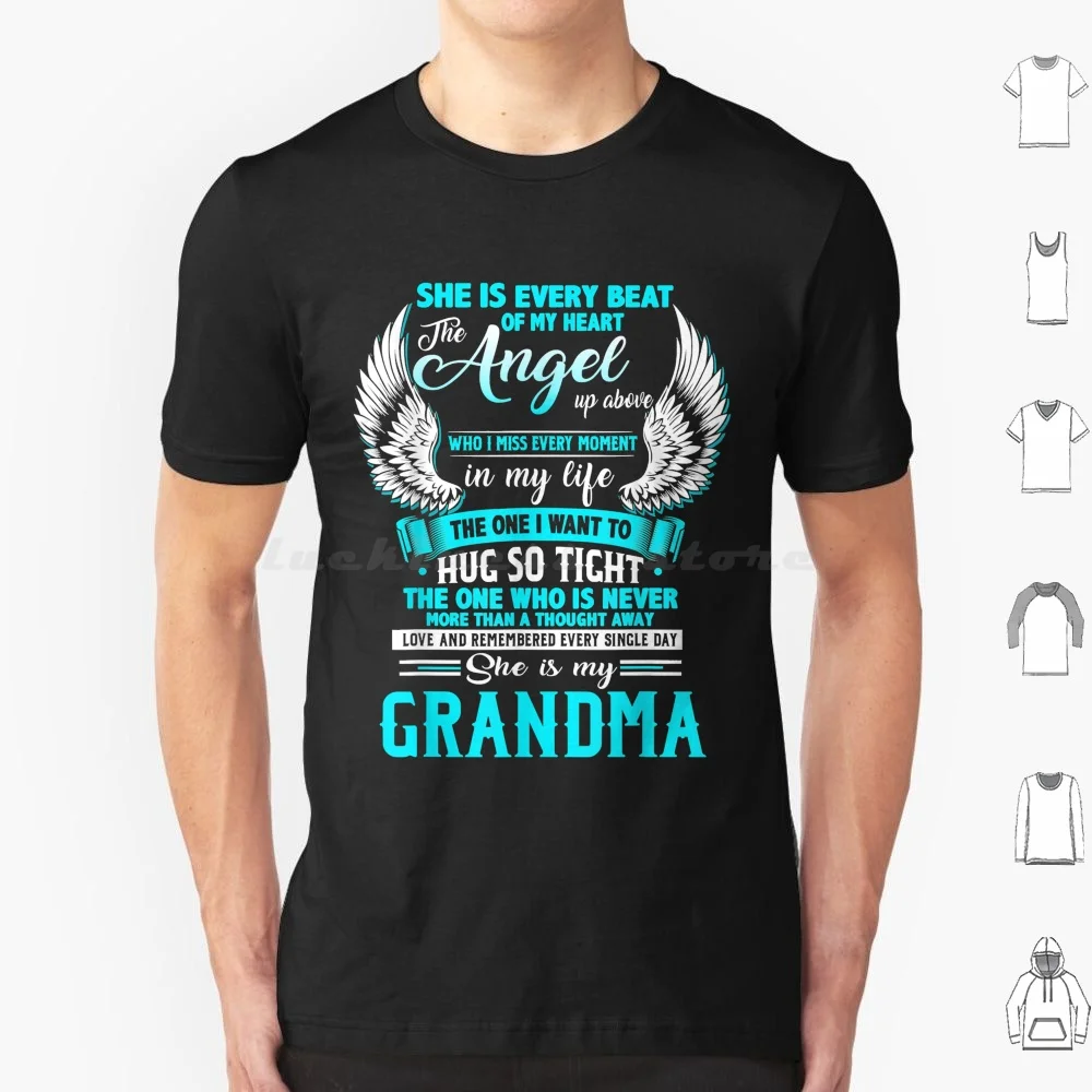 Proud My Grandma In Heaven Happy Mother Day Proud Of Grandma T Shirt Cotton Men Women DIY Print Proud My Grandma In Heaven