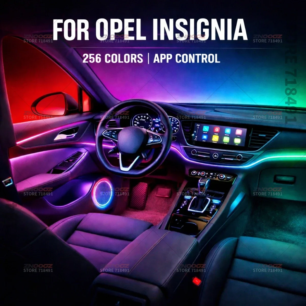 For Opel Insignia 22in1 RGB Car Interior Acrylic Car Ambient Lights RGB Hidden Acrylic Strip Decoration Atmosphere Accessories