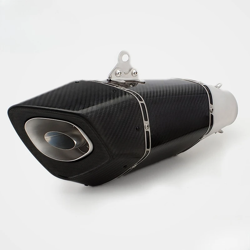 Modified motorcycle exhaust pipe stainless steel carbon fiber middle tail section 60mm