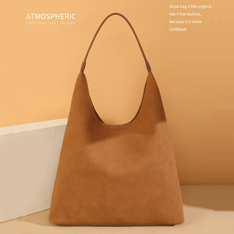 

2025 женская новая сумка на плечо большой емкости под мышками, однотонная простая сумка-тоут для отдыха, сумка через плечо, сумка