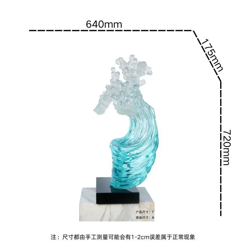 Modern creative transparent wave art sculpture model room