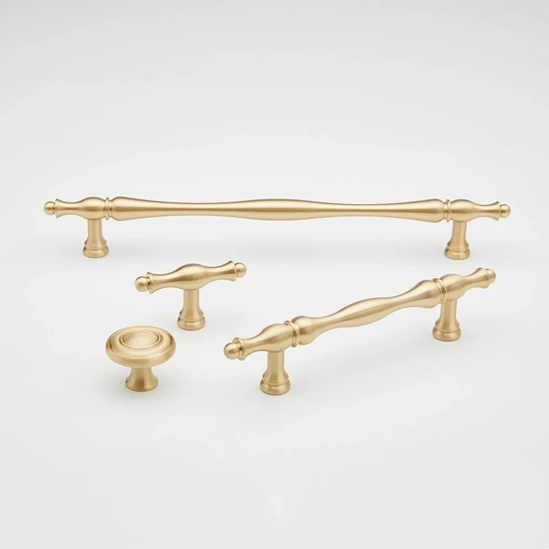 Pure Brass Cabinet Door Pull Handle, Cream Cabinet Drawer Knobs, Wardrobe Door Handles
