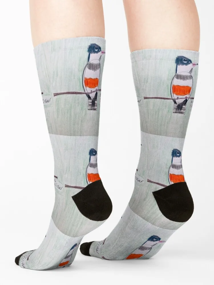 The Belted Kingfisher sketch Socks winter thermal New year's Christmas Running Socks For Men Women's