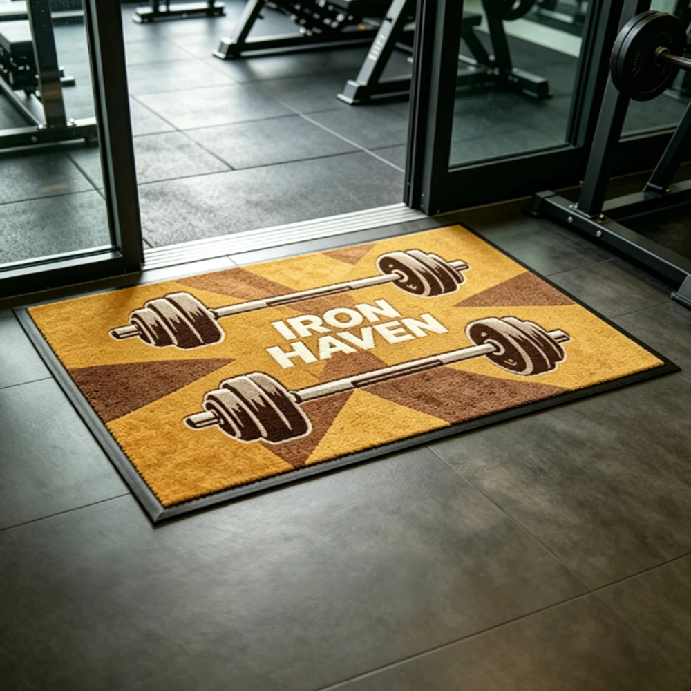 Custom Non Slip Doormat Boxing Pattern Text Print For Gym Club Entrance Indoor Decor Commercial Business Gift Personalized Floor