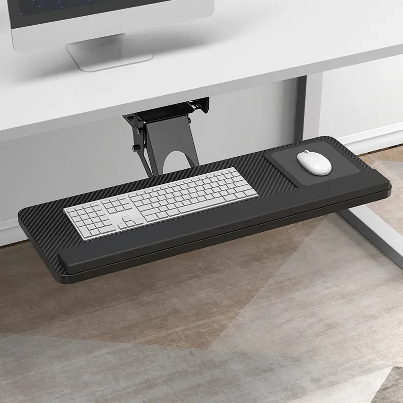 Adjustable Keyboard Tray Under Desk Slide Out Drawer Mount Ergonomic Computer Mouse Platform Rotatable Wrist Rest Support
