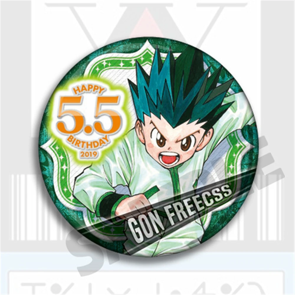 58mm Anime HUNTER×HUNTER Illumi Zoldyck Hyskoa Morroh Machi Komachine Cosplay COSTUME Badge Pin SPTE Tinplate Brooch Prop Gilf﻿