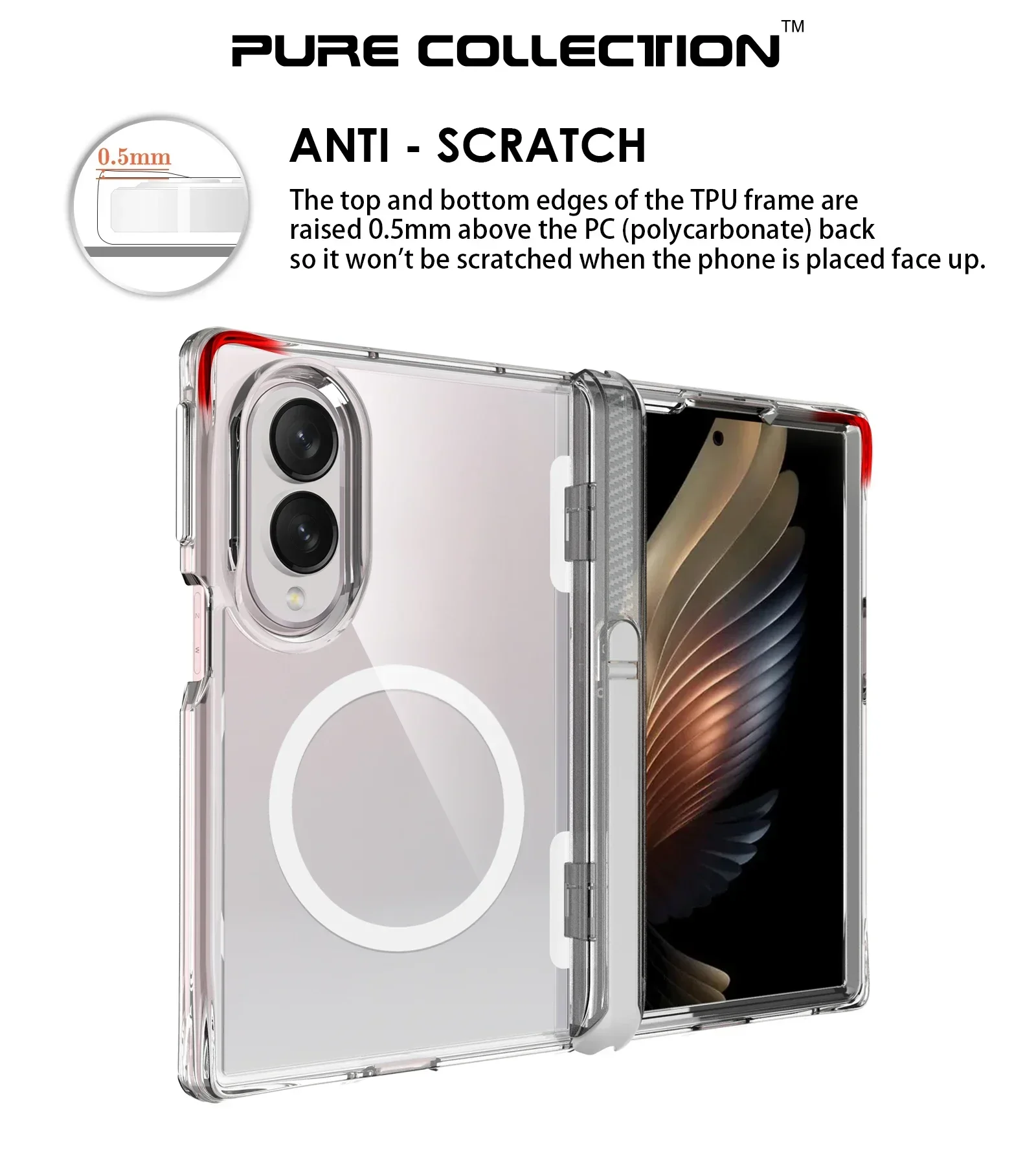Fold8 Seitenscharnier Unsichtbare Halterung Transparente Handyhülle für Samsung Galaxy Z Fold 8 Ultra Verstärkter Eckenschutz – Detail 4