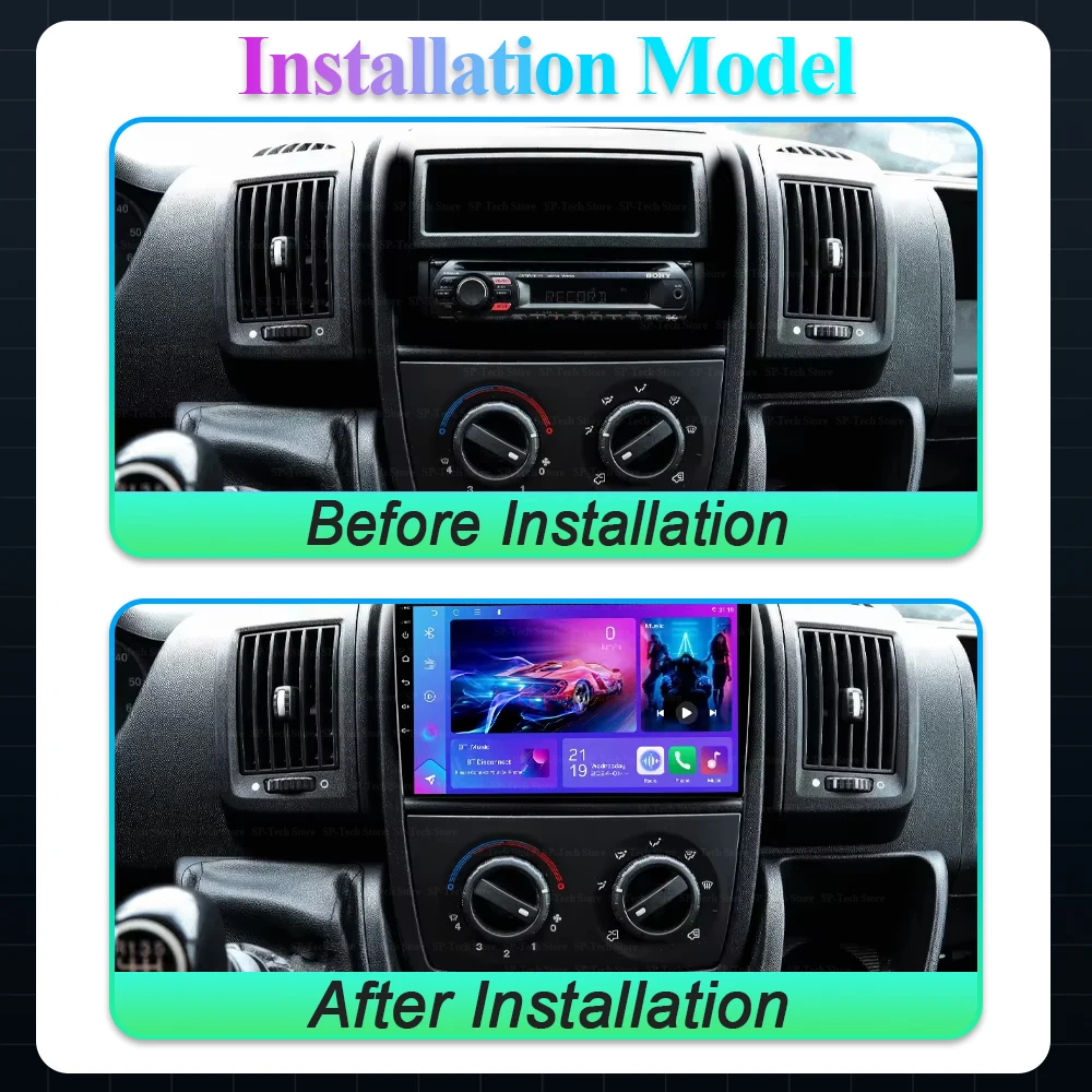 Android 16 For Fiat Ducato Peugeot Boxer Citroen Jumper 2 2006-2022 Carplay Android Auto 2K QLED WifiGps Car Radio Multimedia 5g