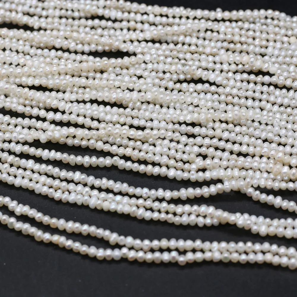 2-3mm Natural Freshwater Pearl Beads Fashion Potato Shape Small Loose Bead for Jewelry Making Bracelet Necklace Earrings Strand