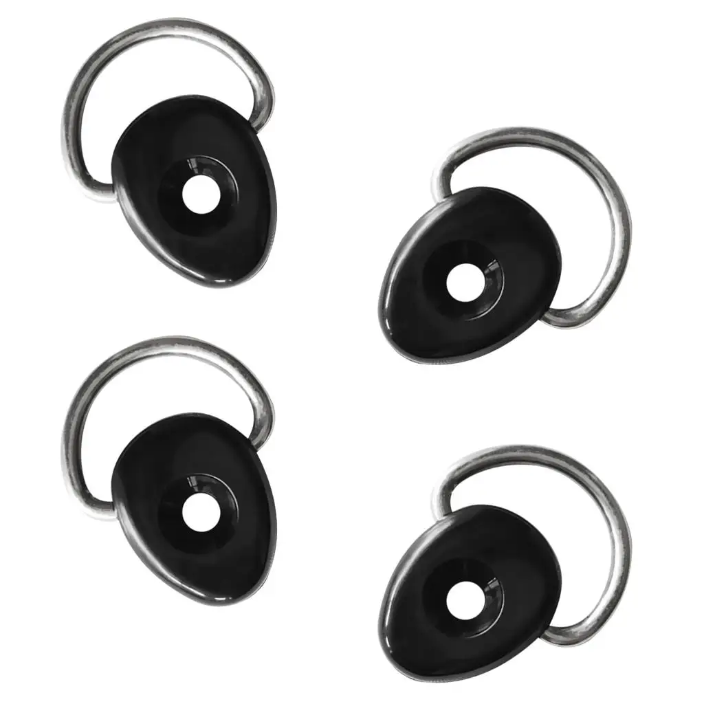 Boat Rope Compatible Kayak Deck Fitting Nylon D Ring Hardware for Deck Bungee and Line Secure