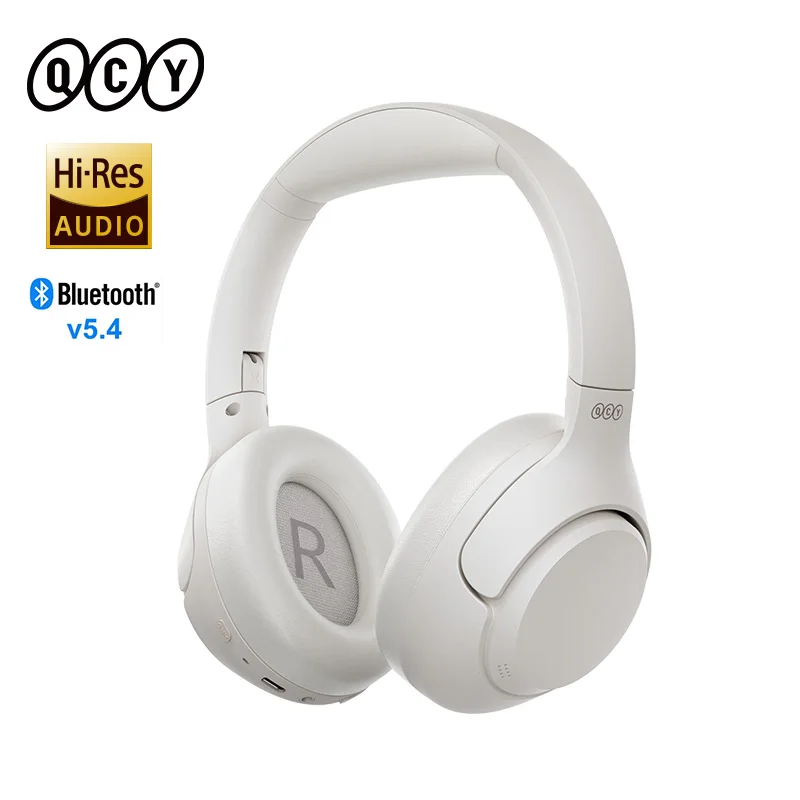 QCY H3 ANC Wireless Headphones Hi-Res Audio Over Ear Headset Bluetooth 5.4 Earbud 43dB Hybrid Active Noise Cancellation Earphone