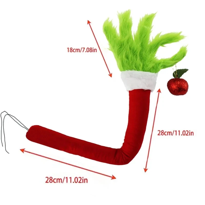 Elf Weihnachts baum Dekoration Puppe grünes Fell Monster Arm Puppe Elf Dekorationen Weihnachten Zimmer Baum Dekor Party Supplie Raum Baum Dekor – Detail 6