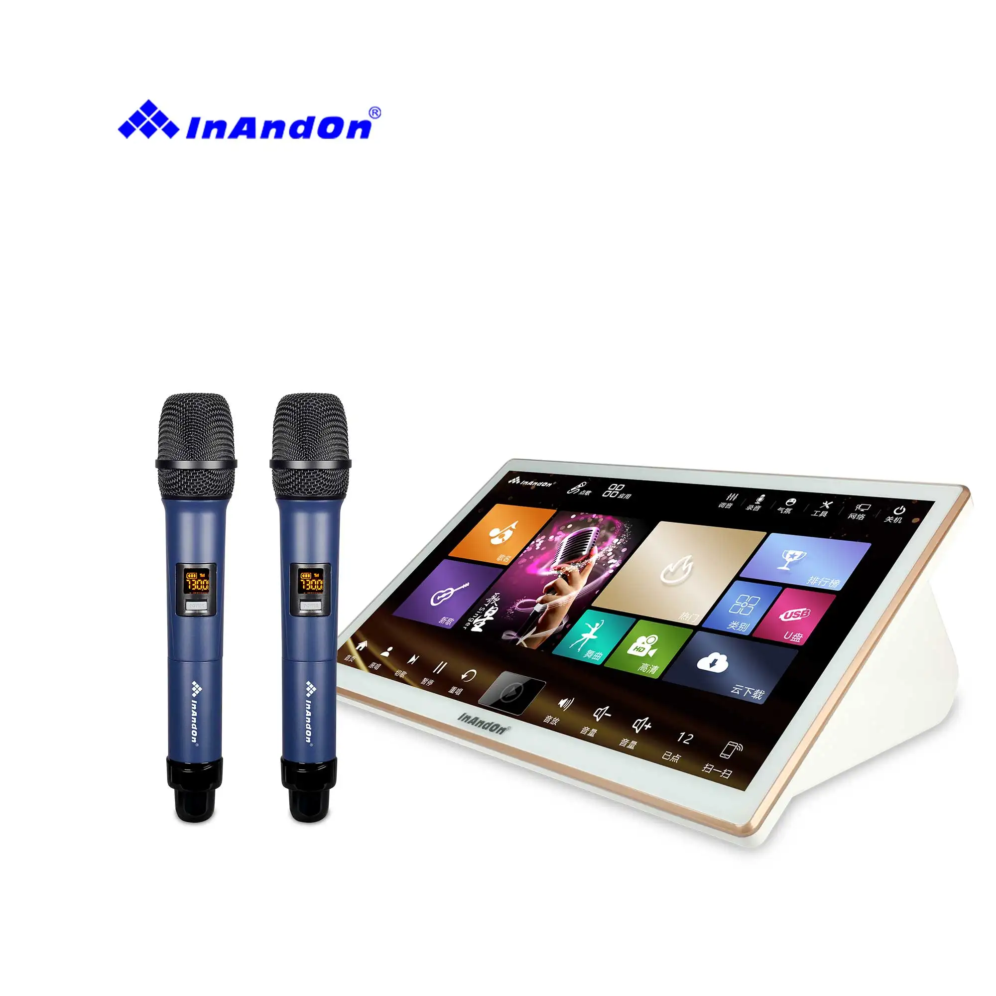 InAndOn 2022 18.5 5in1 2T Karaoke Machine Home Party New Design Touch Screen Fast Speed Karaoke Player Karaoke System