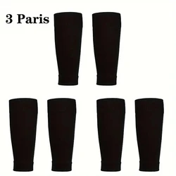 3 Pairs Compression Football Socks Cover Compression Leg Warmers Sweat Absorption Calf Socks Running Cycling Football Protectors