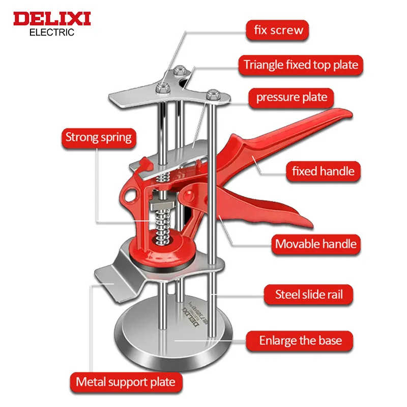 DELIXI ELECTRIC Jack-up Device Three-column Tile Height Regulator Height Elevator Tile Tile Elevation Locator Crowbar Tools