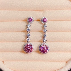 Natural moissanite earrings for women silver 925 jewelry luxury gem stones 18k gold plated free shiping items