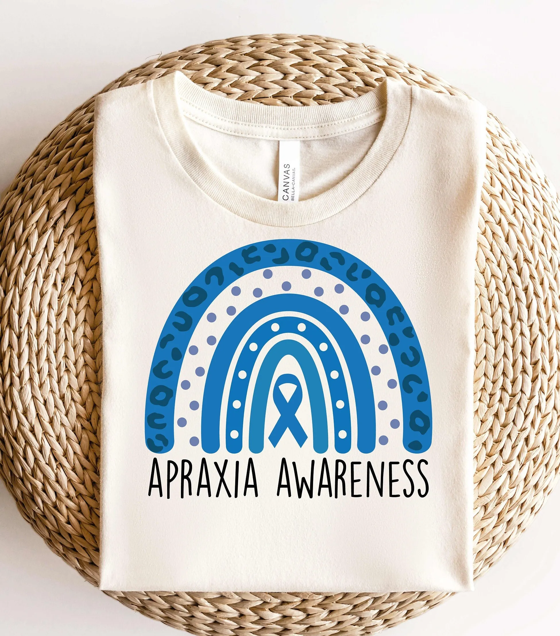 Apraxia Awareness T Shirt Support Dark Blue Ribbon Survivor Childhood Speech Therapy