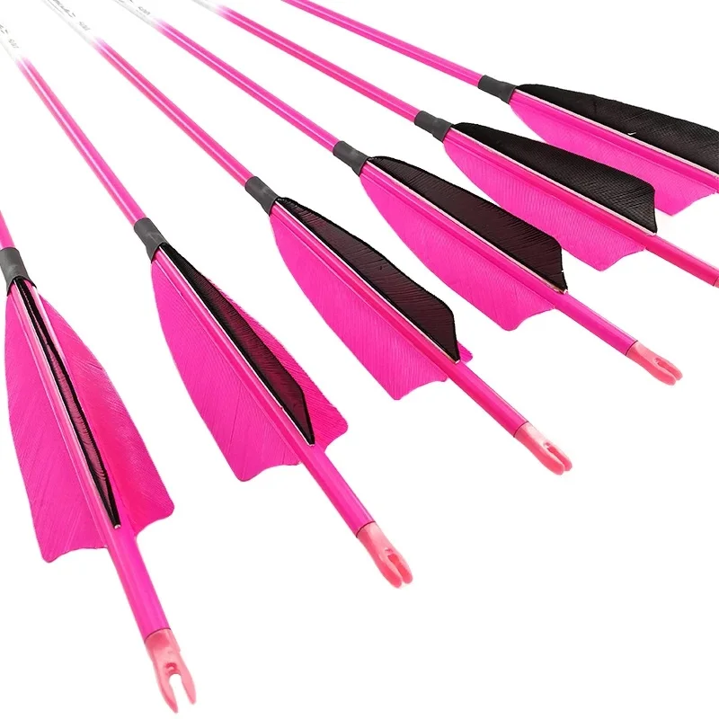 Archery Carbon Arrows Spine 500-1000 with 80 Grain Points Tips 30