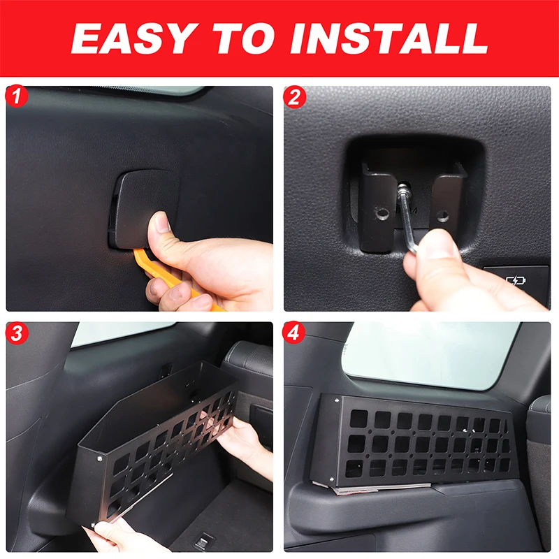 

For Toyota Land Cruiser Prado 250 LC250 2024+ Aluminum alloy black car trunk cup holder storage basket car interior accessories