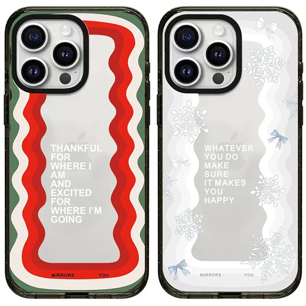 

Christmas Snowflake Wave 2.0 Acrylic Black Border iPhone 12 13 14 15 16 Pro Max Case - Protective iPhone Case with MagSafe