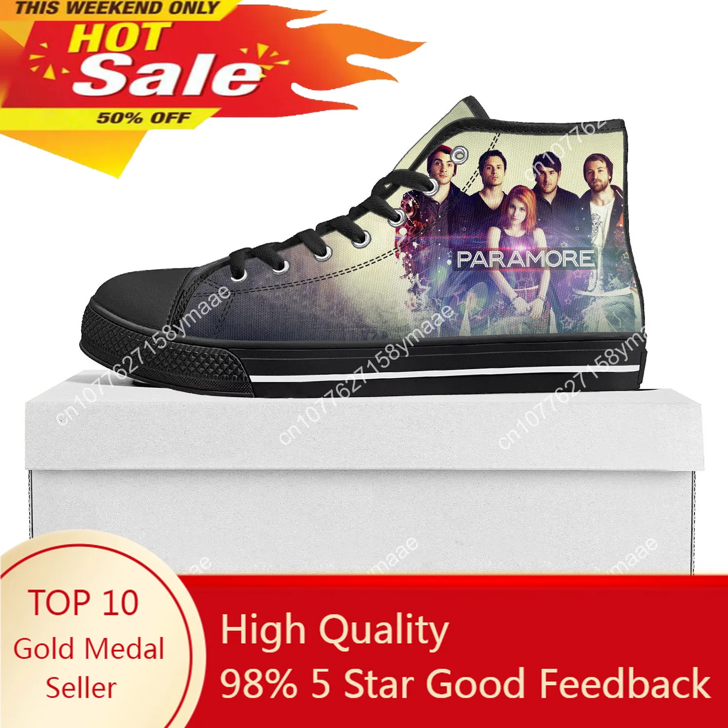 

Paramore Band High Top High Quality Sneakers Mens Womens Teenager Canvas Sneaker Casual Custom Made Shoes Customize DIY Shoe