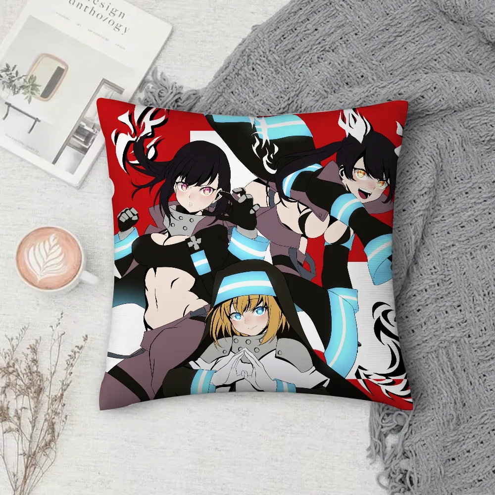 

ANIME F-Fire COOL F-force Pillow Case Square Double-Sided Printing Short Plush Sofa Cushion Cover Bedroom Bedside Pillow