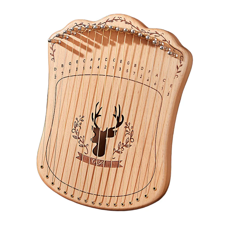

CLEARANCE SALE-17 String Lyre Harp Portable Solid Beech Wood Harp String Musical Instrument With Tuning Wrench For Beginners
