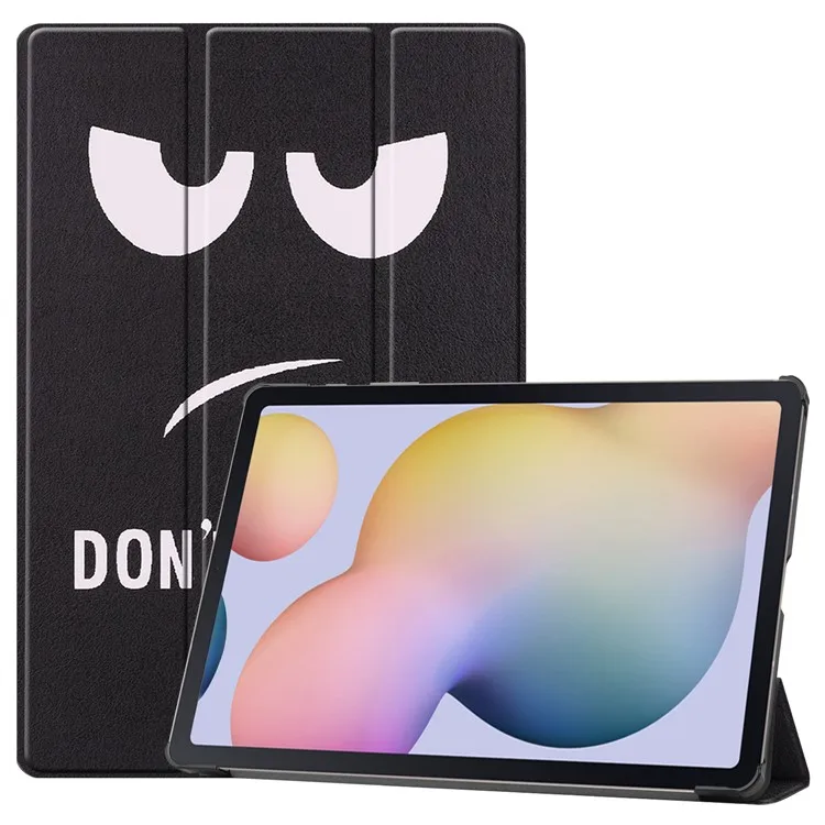 

Tri-fold Stand Tablet Case for Samsung Galaxy Tab S7+ / S8+ Pattern Printing PU Leather Protective Cover