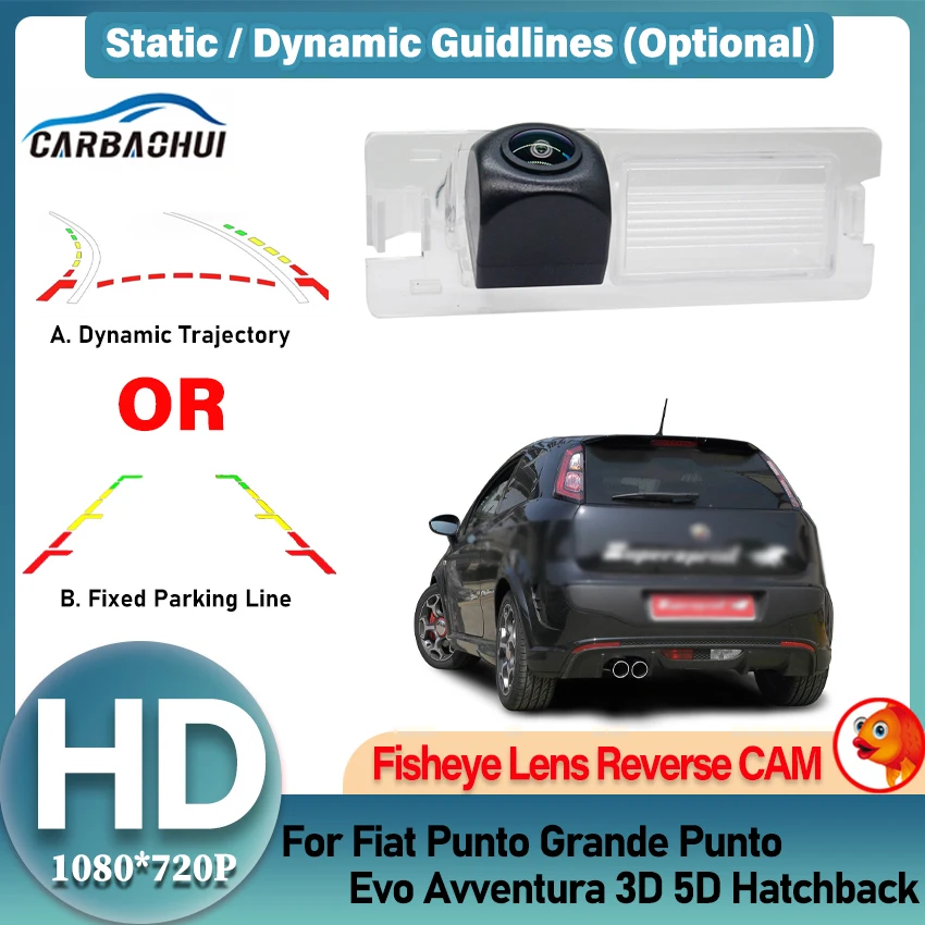 Car Parking Camera Fisheye Lens For Fiat Punto Grande Punto Evo Avventura 3D 5D Hatchback Rear View Camera License Plate Camera