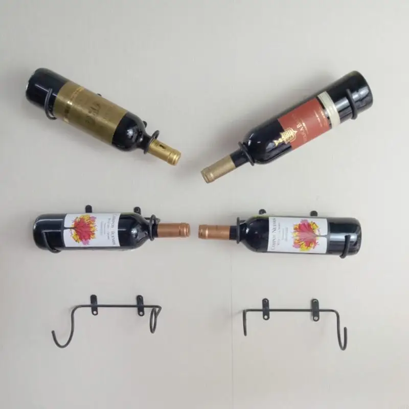 Wein Display Halter Weinregal Wandbehang Weinständer Schmiedeeisen Material N2UD