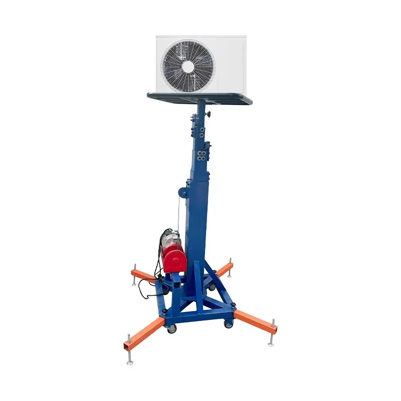 Outdoor elevated cargo hoist Indoor working lift Electric lift table with air conditioner installed