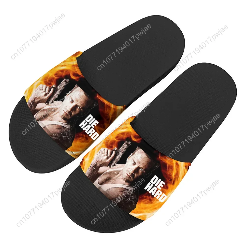 Die Hard Movie Slippers Home Water Shoes John McClane Mens Womens Teenagers Outdoor Beach Pool Sandals Custom Summer Slipper