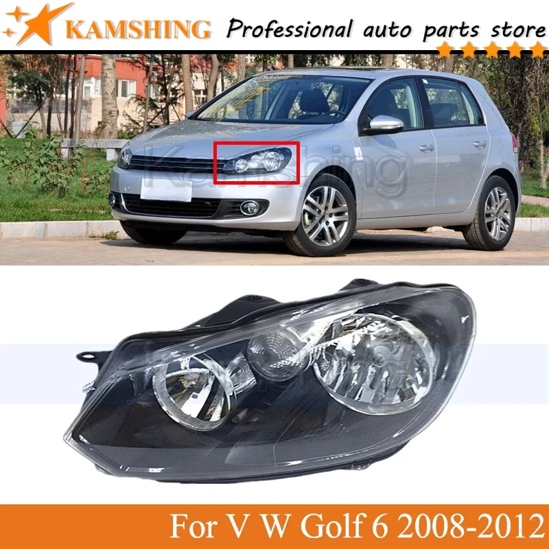 

Передний бампер CAPQX, передняя лампа для V W Golf 6 2008 2009 2010 2011 2012, передняя фара