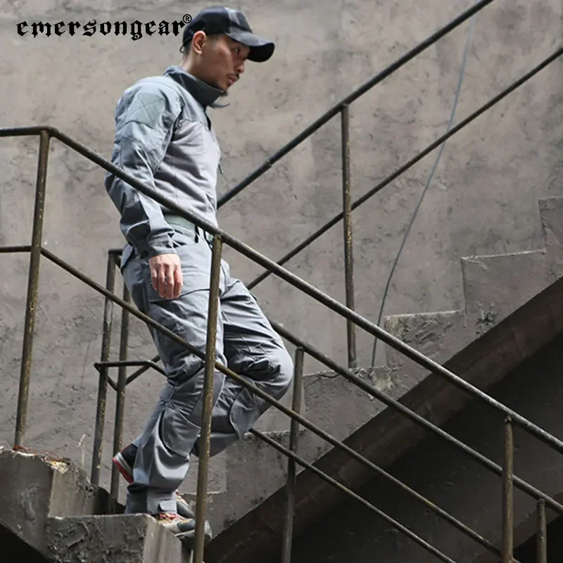 Emersongear Assault Uniform ชุดเสื้อ Duty Cargo กางเกงบุรุษยุทธวิธีชุดเสื้อกางเกงการล่าสัตว์ทองคําขาว