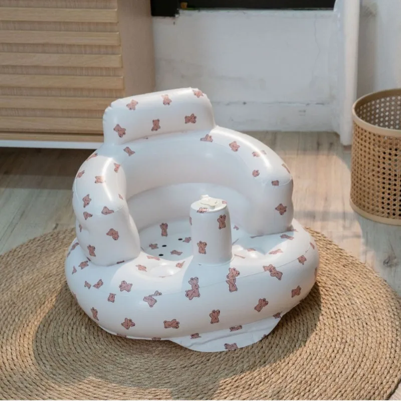 Asiento inflable plegable portátil para bebé, para alimentación y baño, sofá inflable para bebé