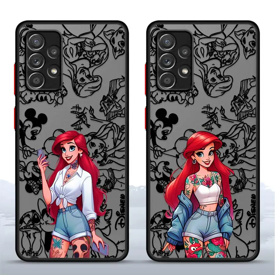 حافظة لهاتف سامسونج جالاكسي A24 A36 A34 A22 A35 A56 A25 A26 A21s A71 A72 ديزني ارييل برينسيس