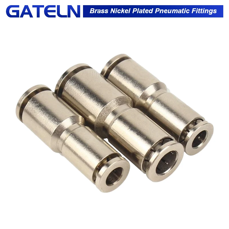 Gas pipe quick connector all-copper nickel-plated pneumatic high pressure quick plug  PG Different Diameter Straight PG6-4 PG8-6