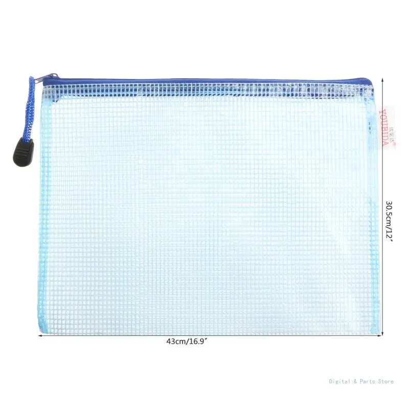 

M17F Stationery Storage Folder File Mesh Zipper Zipper File Pocket Document Bag File Folders School Office Supplies