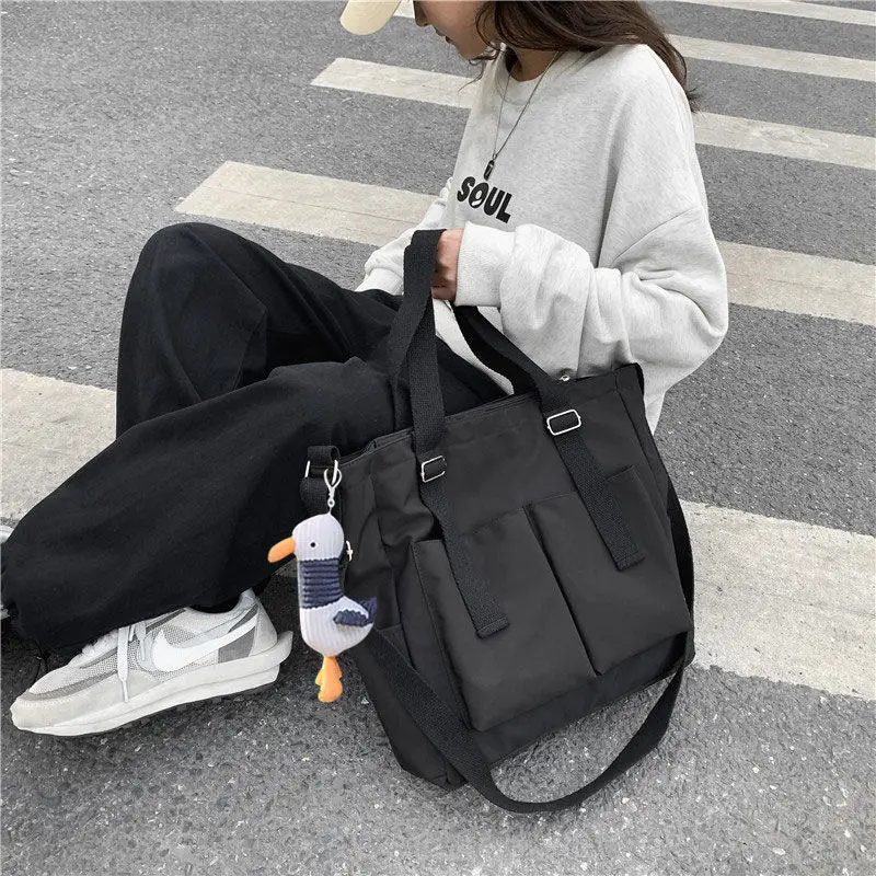 Waterproof Tote Bag Big Capacity Canvas Bag Female Crossbody Bags Japanese Shoulder Bag Bags Student School Bags Women Handbags