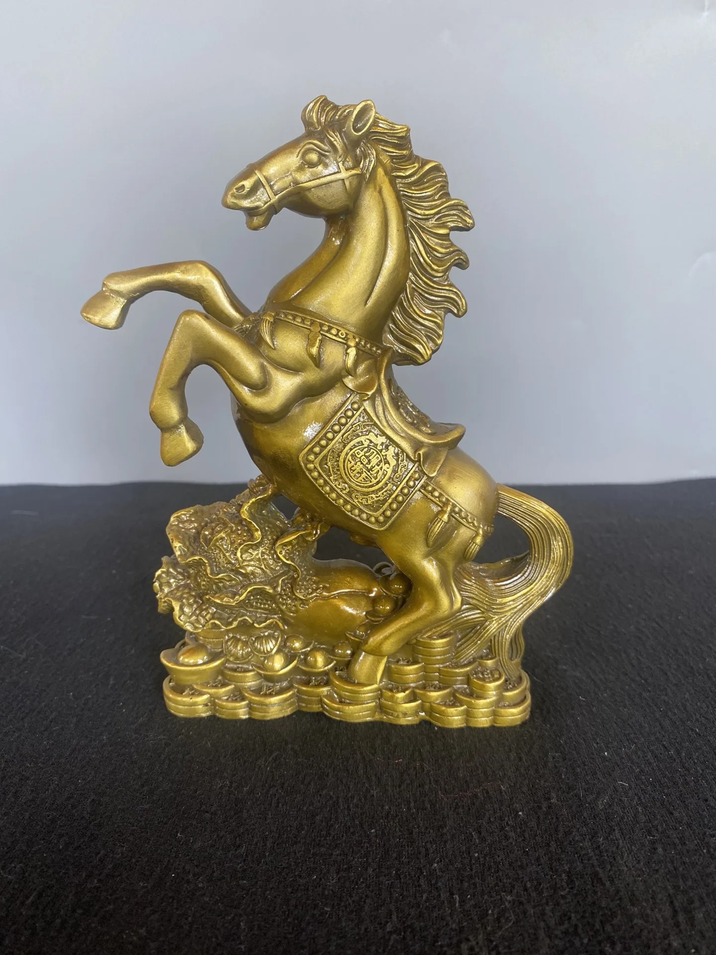 Old Brass Baicai Ma Cabbage Horse Successful Horse Statue Study Amass wealth Ornaments Town house Exorcism