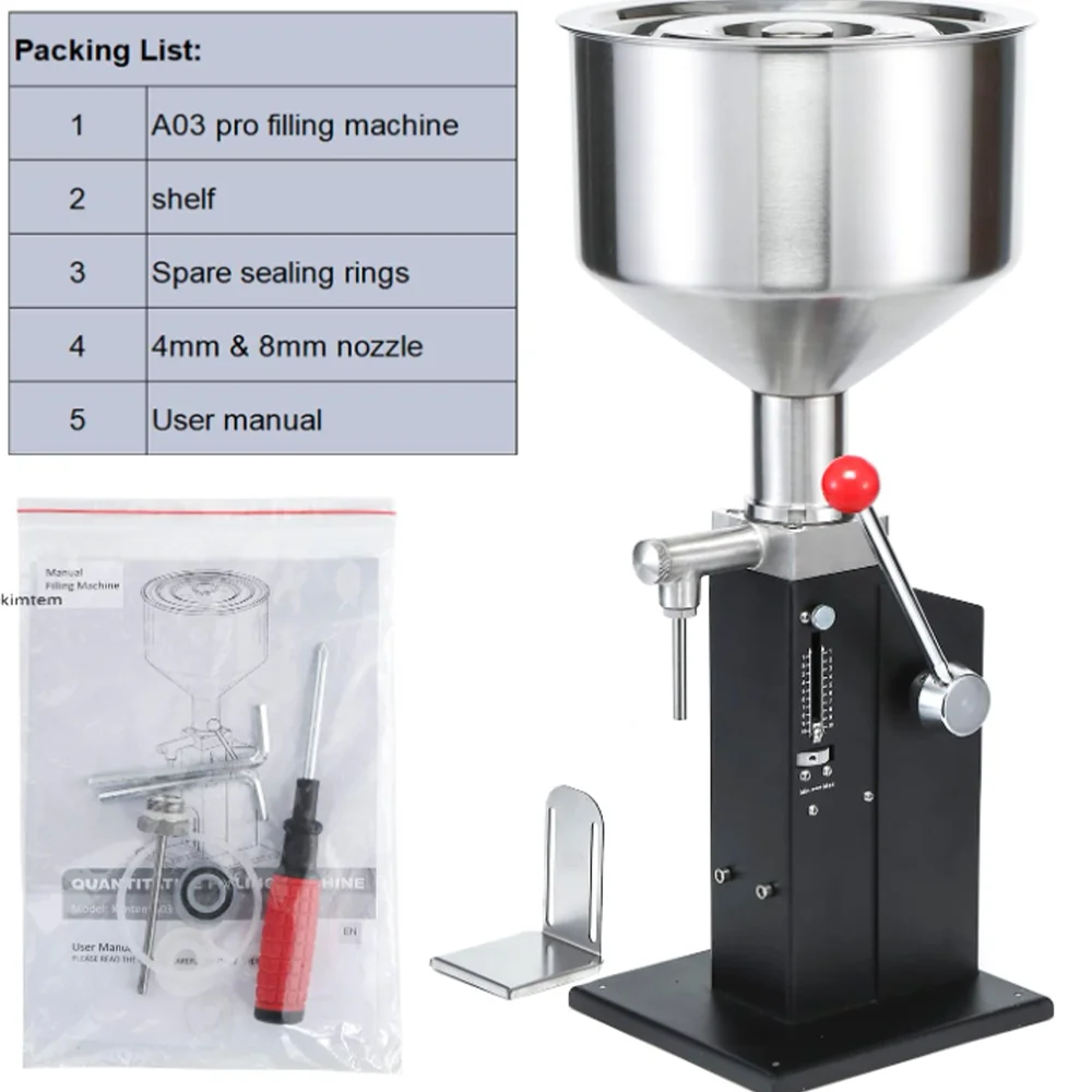 SUMEVE-Máquina de Enchimento Líquida de Pasta Manual, Enchimento, Acessórios Cozinha, Ajustável, 5-50ml, A03